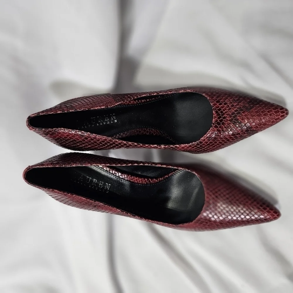Lauren Ralph Lauren Sarina snake print high heels 8.5B